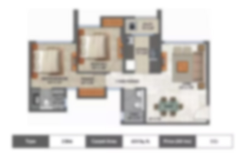 Kalpataru 2bhk floor plan
